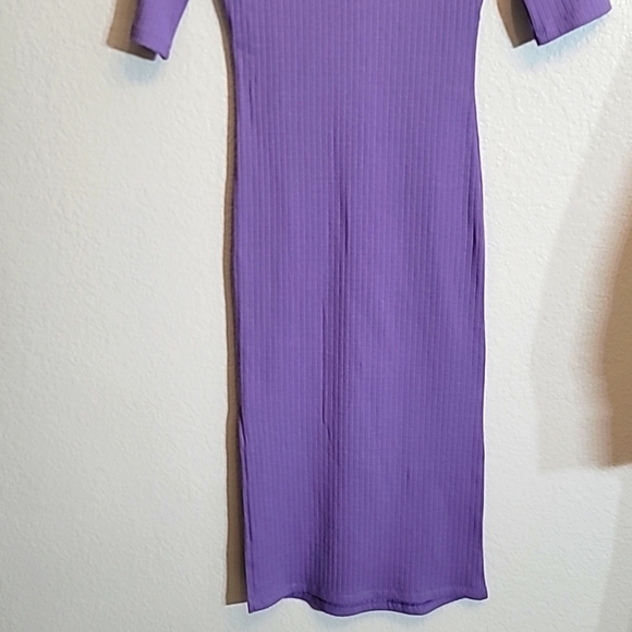 BETSEY JOHNSON Rib-Knit Lace-Up Bodycon Dress in Violet - Picture 13 of 13